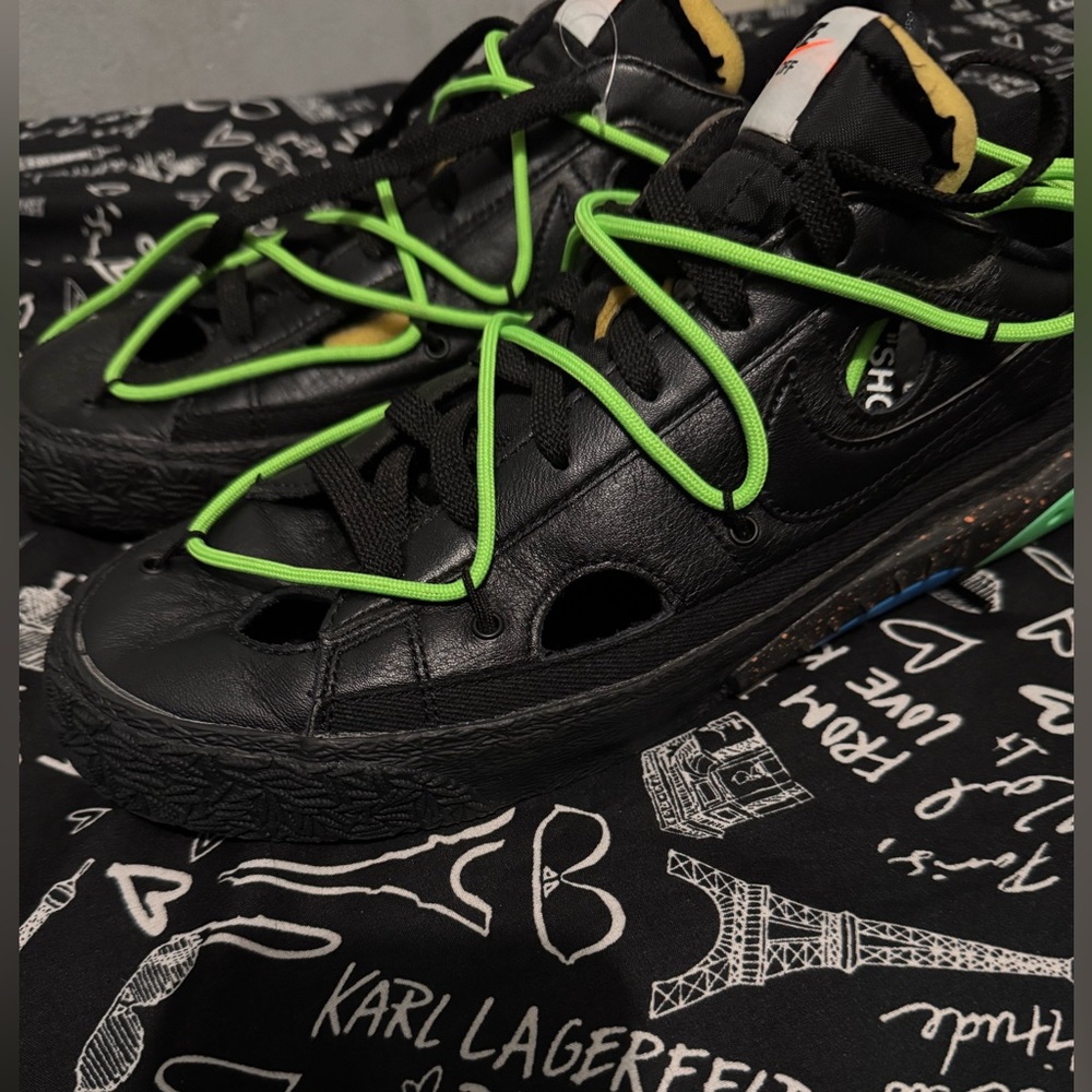 Off White  X Nike  Blazer with Neon Green Laces